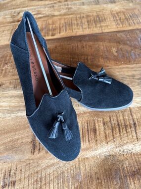 Lucky Brand Black Suede Tassel Loafers